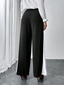 Firerie Autumn/Winter New Elegant Minimalist Fashion High Waisted Slim Loose Straight Leg Wide Leg Casual Pants - Black - View 2
