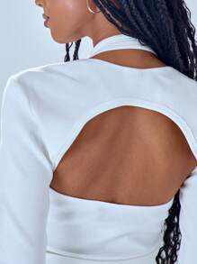MUSERA Top de tirantes halter y bolero top casual de verano y primavera, elegante para festivales y vacaciones - Blanco - Ver 3