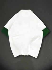 Manfinity Homme Polo a maniche corte casual e ampia, con stampa a righe, per uomo, idea regalo per ragazzo, adatta a tutte le stagioni