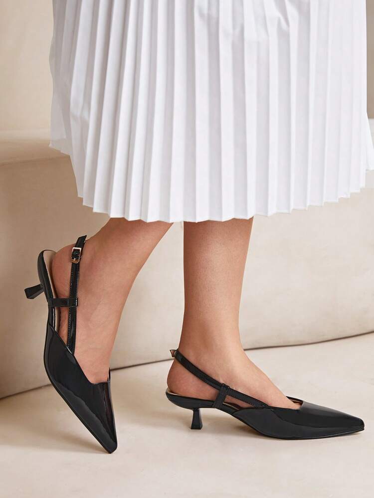 CUCCOO CURVES Wide Width Plus Size High Heel Pointed Toe Elegant Satin Ankle Strap Pumps, Suitable For All Seasons Valentine's Day