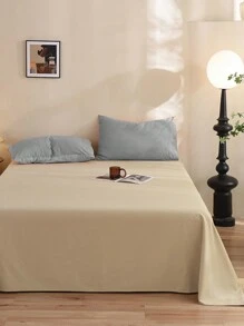 1 件卡其色纯色床单，可机洗，休闲时尚，适合日常使用 - 卡其色 - 查看 2