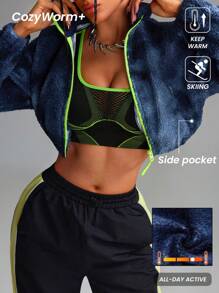 Innovista Veste polaire femme tie-dye à collision vibrante pour sports de plein air, veste polaire pour randonnée, alpinisme et sports, vestes de ski, chaude pour l'extérieur, veste polaire, veste d'hiver femme, veste zippée