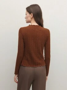 BizChic Elegent Brown Turtleneck Sweater,Women's Long Sleeve Top In Shades Of Brown,Soft Warm Office Wear,Autumn Fashion For Parties,Dates & Commuting - Brown - View 6