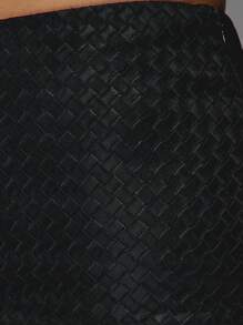 MISSGUIDED Weave Faux Leather Bodycon Mini Skirt
