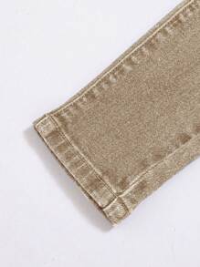 SHEIN Quần Jeans Denim Rách Túi Cài Nút Phía Trước Thường Ngày Cho Bé Trai Tuổi Teen - Rửa nhẹ - Xem 5