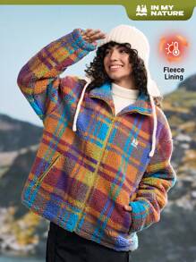 In My Nature 多色立领拉链户外羊毛刺绣夹克 - 彩色 - 查看 1