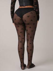 SHEIN SXY Plus Size Solid Color High Waist Simple Fitted Tights, Casual Everyday Wear