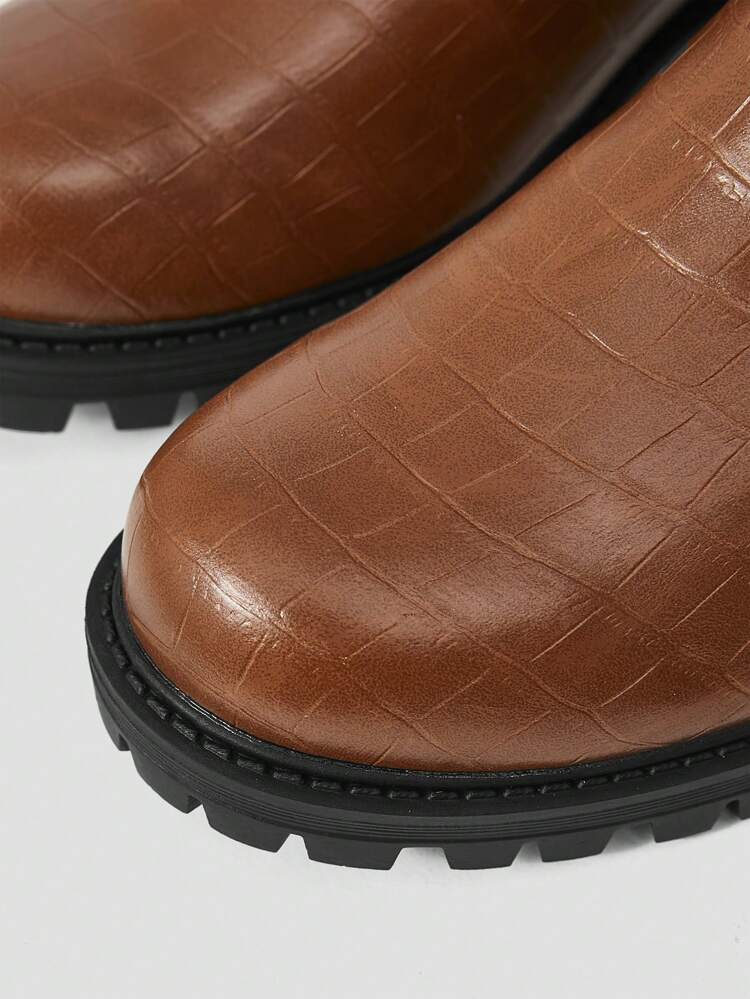 WOMEN'S FASHION COMMUTING CROCODILE PRINT SIDE ZIPPER MID-CALF BOOTS, FOR NEW YEAR HOLIDAY