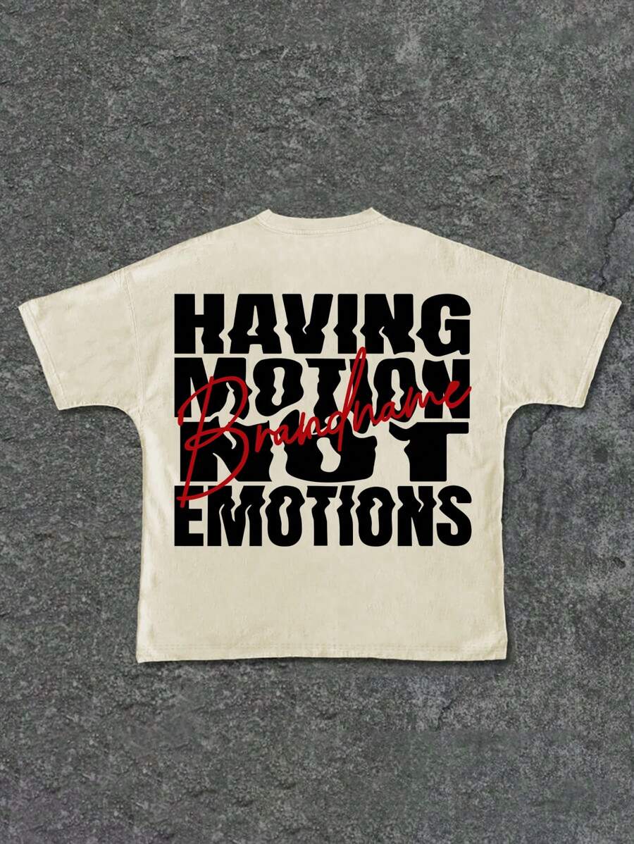 SHEIN Bolty Tween Boy Casual Simple Classic Text Graphic Print Round Neck Short Sleeve T-Shirt, Suitable For Summer - White - View 1