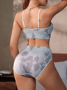 Tie-Dye Mottled Texture Casual Underwear Set - Multicolor - View 2