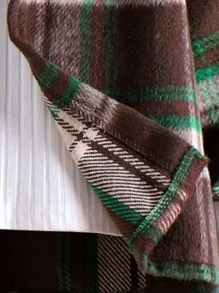 Young Boy Casual Daily Green Plaid Shirt, Distressed Denim Jeans, Spring Autumn Stylish Outfit - Green - View 3