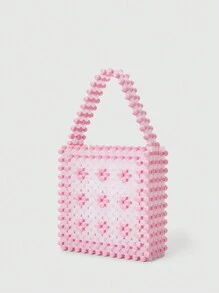 ROMWE Kawaii Minimalist Niche Handbag, Casual Daily Storage Bag - Pink - View 2