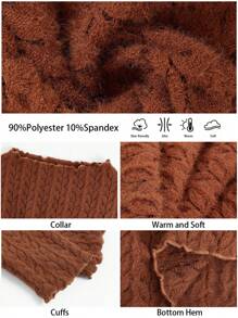 BizChic Elegent Brown Turtleneck Sweater,Women's Long Sleeve Top In Shades Of Brown,Soft Warm Office Wear,Autumn Fashion For Parties,Dates & Commuting - Brown - View 3