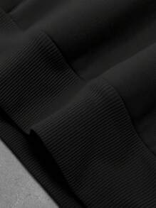 Manfinity EMRG Bộ 2 quần nỉ dài tay in chữ mùa thu cho nam và quần nỉ thường ngày - màu đen - Xem 5