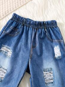 2 件套年轻男孩休闲运动牛仔效果连帽拉链运动衫和宽松运动裤针织 2 件套服装，适合学校、花园、海滩、生日、春季、夏季、秋季、冬季 - 淺藍色 - 查看 8