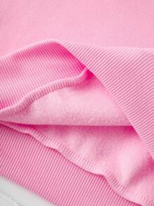 INAWLY 女士字母印花圆领长袖休闲保暖宽松卫衣，适合秋冬季节、毕业季、教师节、返校季穿着。 - 粉色 - 查看 4