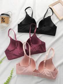 PetitDoll Women Casual Comfy Medium Stretch Backless Bras Multicolor Pack With Padding - Multicolor - View 2