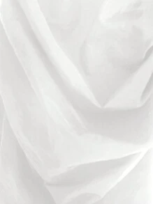 SHEIN NovaGlow 年轻女孩年轻女孩休闲纯色风衣面料低腰迷你泡泡裙，返校服装，运动风格，街头风格，母女搭配，适合圣诞节，非常适合秋冬季休闲和日常穿着和学校日常 - 白色 - 查看 8