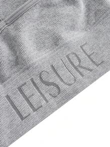 Ocili Nahtloses Damen Lingerie Set mit Buchstaben Muster, gerafftem, ausgeschnittenem Design für den Alltag - Hellgrau - Übersicht 5