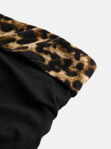 SHEIN Girlism Teen Girl Leopard Print Patchwork Shirred Casual Slim-Fit Camisole