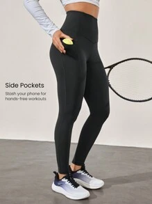 GLOWMODE Quần bó quần vợt Powersculpt-Air 26" Túi bóng bên hông tập luyện tác động trung bình khô nhanh thấm mồ hôi tạo cảm giác mát mẻ - màu đen - Xem 2