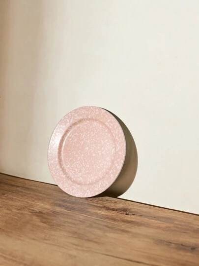 Cirelle 1 pieza Vajilla de esmalte rosa con salpicaduras de tinta, juego de platos de cerámica salpicada como decoración de mesa Rama, ideal para decoración primaveral/veraniega, eventos y regalos especiales