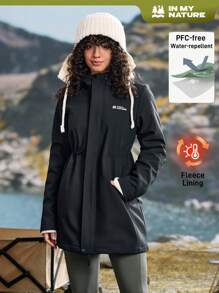 In My Nature Jachetă de exterior cu glugă casual cu fermoar pentru femei, potrivită pentru toamnă