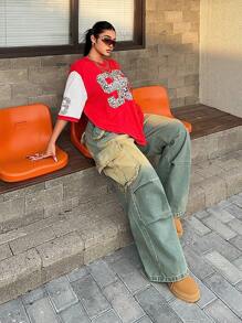 SHEIN ICON Plus Size Retro Baggy Boyfriend Jeans - Medium Wash - View 6