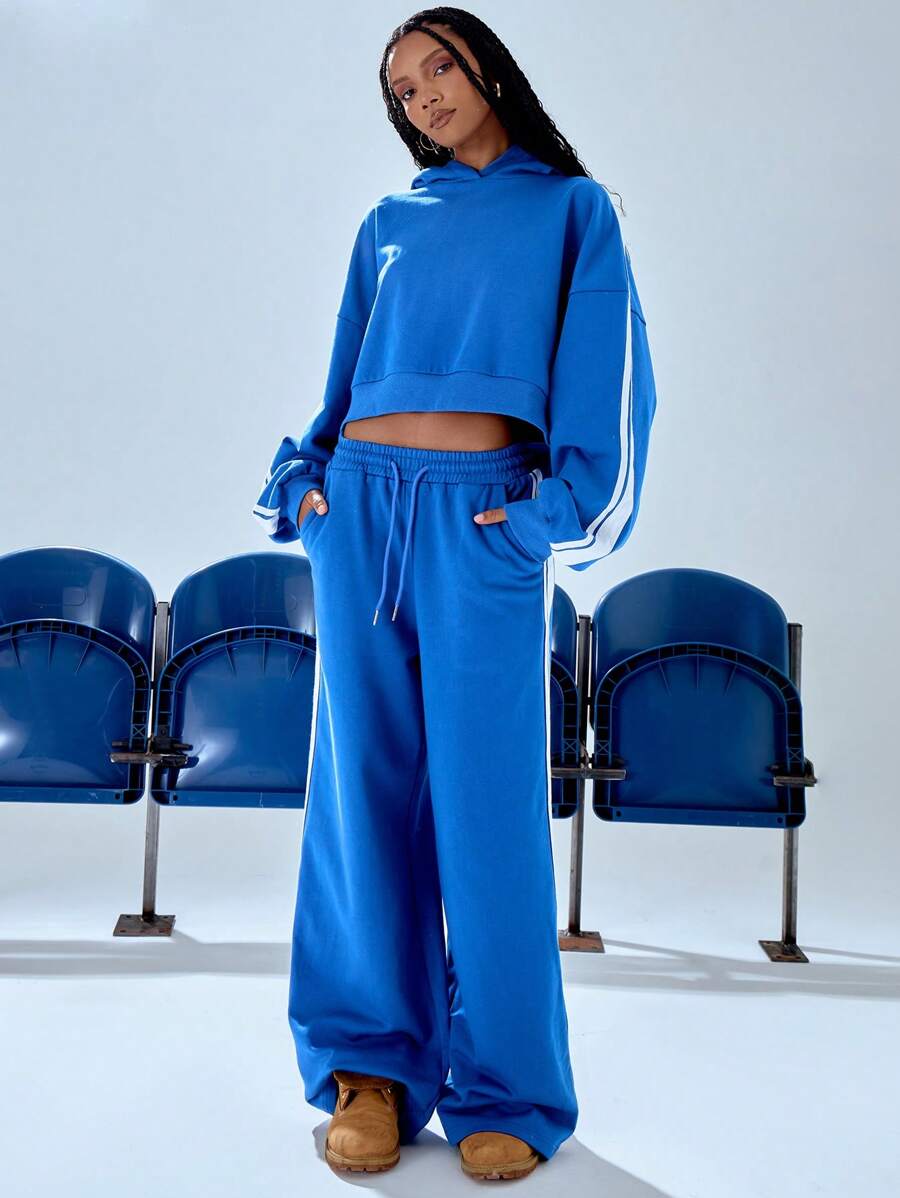 MUSERA Spodnie dresowe z szerokimi nogawkami i paskami po bokach, idealne na wakacje na lotnisku, na co dzień na Święto Dziękczynienia