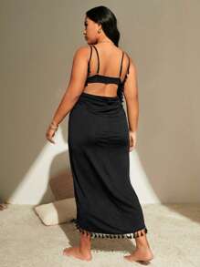 Swim Vcay Taglie Forti Kimono con nappa contorto