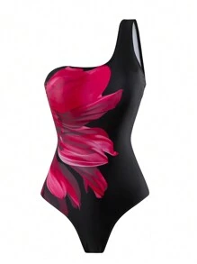 Swim Oasis 大码女式连体花卉印花泳衣，夏季海滩 - 彩色 - 查看 3