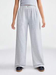 Coolane Kids Teen Solid Color Patch Long Pants, Casual Daily Wear