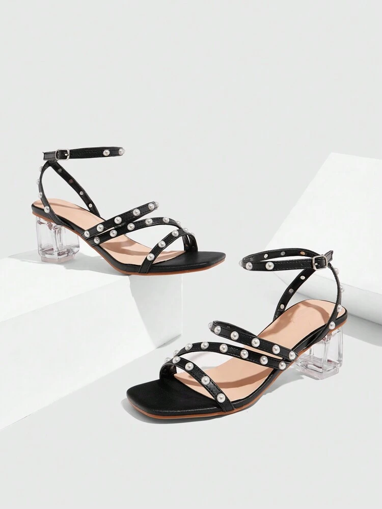 CUCCOO SZL Bowknot Crystal Decor High Heel Sandals, Comfortable & Stylish Outdoor High Heels For Christmas And New Year Holiday Vibe Fall And Winter Valentines