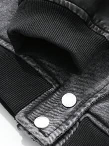 FRIFUL Áo khoác denim nữ, áo khoác ngoài thời trang giản dị tối giản để mặc hàng ngày - Màu xanh lam - Xem 9