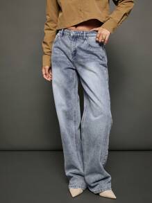 WESTFADE Premium 91% Cotton Denim 90s Straight Leg Jeans