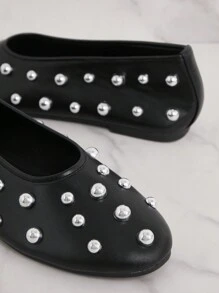 SHUZIA Casual Ballet Comfort Soft Slip On Flats - Black - View 6