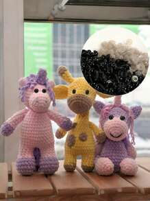 100 piezas de ojos de plástico negro con arandelas para muñecos amigurumi de ganchillo, animales de peluche de juguete, oso de peluche, muñeca de peluche, manualidades DIY, costura, duraderos, seguros y fáciles de usar en varios tamaños
