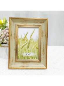 SHEIN 1 pezzo Cornice per foto stile vintage europeo con bordi dorati, decoro per la casa, regalo per amici, decorazione per San Valentino, matrimonio, compleanni, marrone/cachi