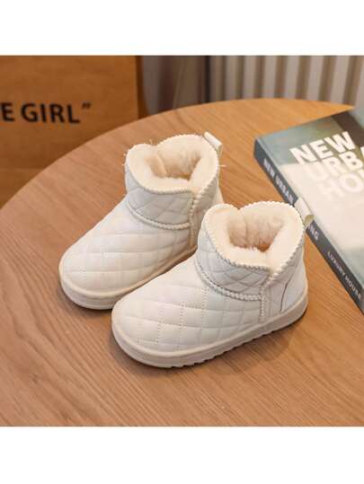 بوت ثلج للبنات السميكة، بوت كاحل قصيرة سميكة مضادة للانزلاق للأطفال طراز 2024 مقاومة للماء، بوت للأولاد