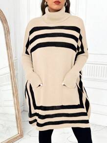 SHEIN LUNE Plus Size Pullover Sweater, Minimalist Style Casual Daily Wear, For Winter Knit Pullover Fall Outfit