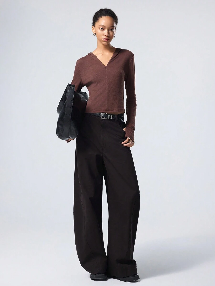 LYSMO Ramadan Women Casual Slim Fit Hoodie - Brown - View 1