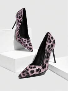 CUCCOO SZL Women's Leopard Print Classic High Heel Pumps, Suitable For Commuting, Dating, Party, Wedding, Holiday For Christmas And New Year Holiday Vibe Fall And Winter