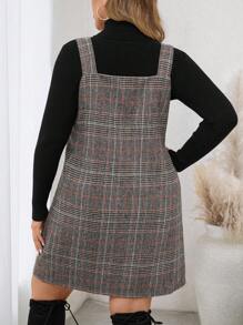 SHEIN LUNE Robe à carreaux ample pour femmes grandes tailles, à porter au quotidien, pour le trajet domicile-travail, les fêtes et les vacances - Multicolore - Voir 2