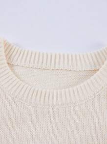 Manfinity Homme Men's Contrast Striped Printed Crew Neck Long Sleeve Sweater - Apricot - View 5