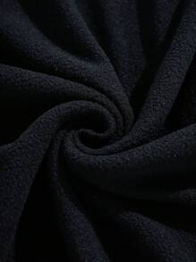 Manfinity Dauomo Men's Loose Fit Hoodie Manfinity EMRG Graphic Athletic Hoodie, Men's Heavy Distressed Snowflake Knit Sweatshirt, High Street Style - Black - View 4