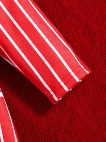 SHEIN 男婴可爱绅士风格服装，配有 3D 红色领结连体衣，适合情人节、派对、拍照、生日活动、秋季 - 紅色 - 查看 6