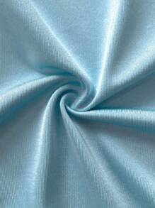 Viva Relle Plus Size Women Solid Ruffle Collar Flare Sleeve Fitted Elegant Dress - Blue - View 7