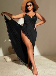 Swim Vcay Taglie Forti Kimono con nappa contorto