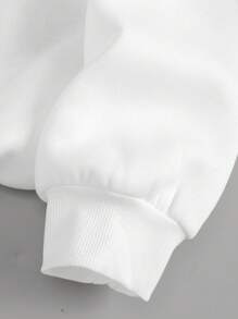 INAWLY Áo nỉ cổ tròn in hình đôi môi kim cương dành cho nữ - trắng - Xem 5