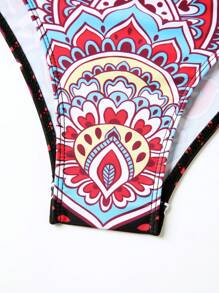 Swim Oasis Plus Size Printed Swimsuit + Matching Skirt 2pcs Set Summer - Multicolor - View 8